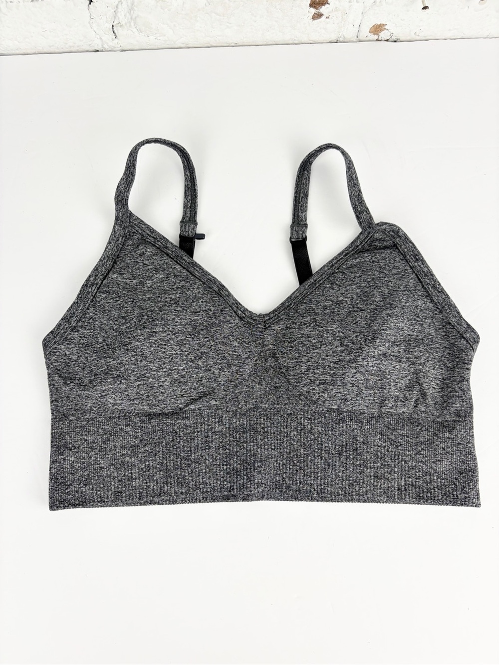 Lululemon Ebb To Street Grey Black Heathered Sports Bra 6